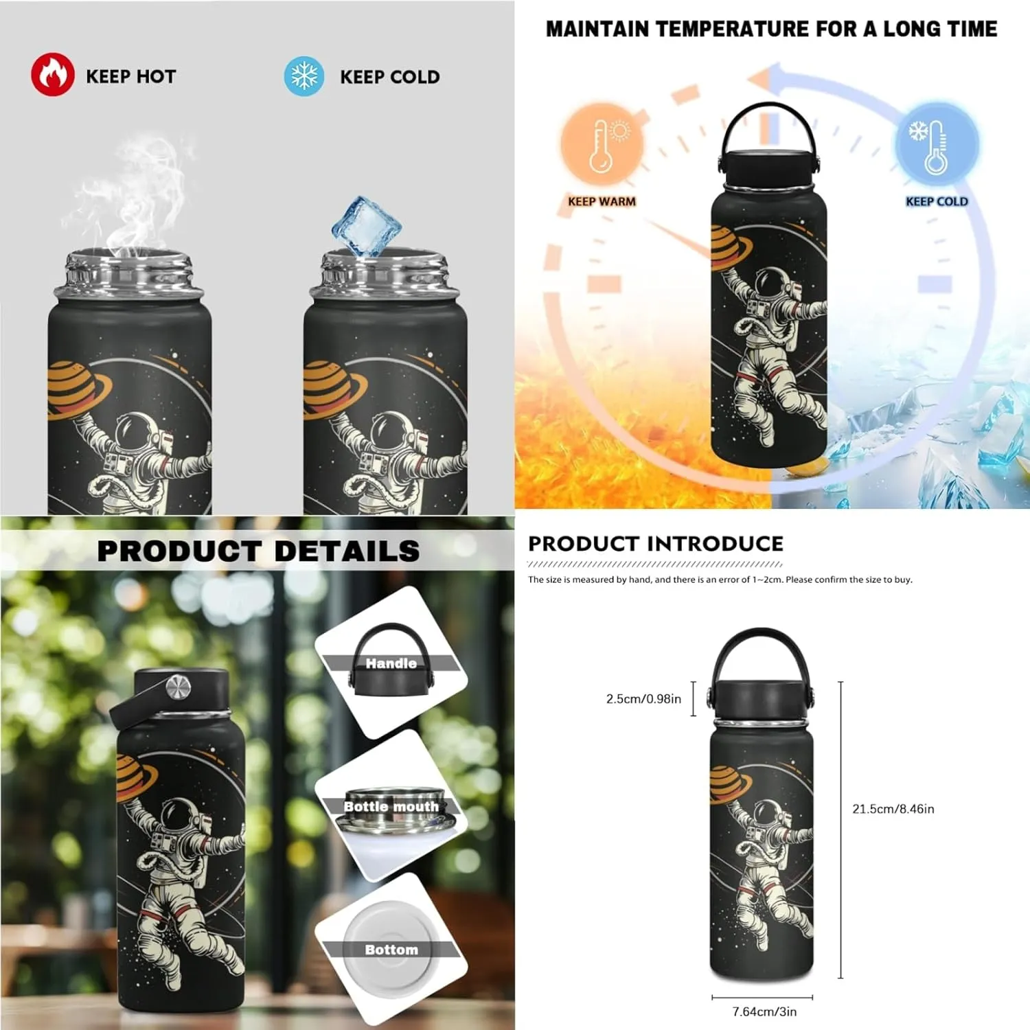 Boys Astronaut Backpack 3 Pcs Set for Age 5-14 Kids Bookbag,Jupiter School Bag for Elementary Children Book Bags with Lunch Bag Water Bottle for Back to School