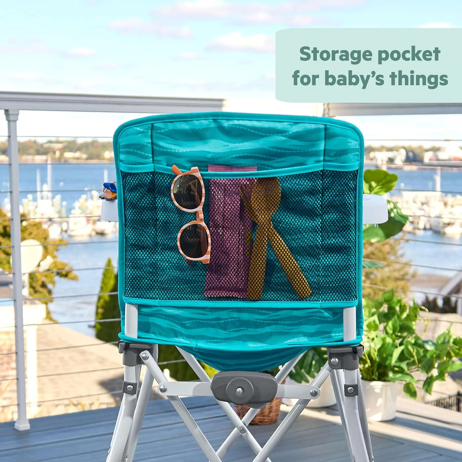 Bright Starts Disney Baby Finding Nemo Pop ‘n Dine Portable Highchair, Suction Cup Nemo Toy, Space Saving High Chair for Indoor/Outdoor Dining with Fast, Easy, Compact Fold, 6 Months - 45 Pounds