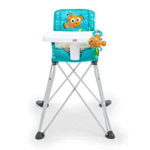 Bright Starts Disney Baby Finding Nemo Pop ‘n Dine Portable Highchair, Suction Cup Nemo Toy, Space Saving High Chair for Indoor/Outdoor Dining with Fast, Easy, Compact Fold, 6 Months - 45 Pounds