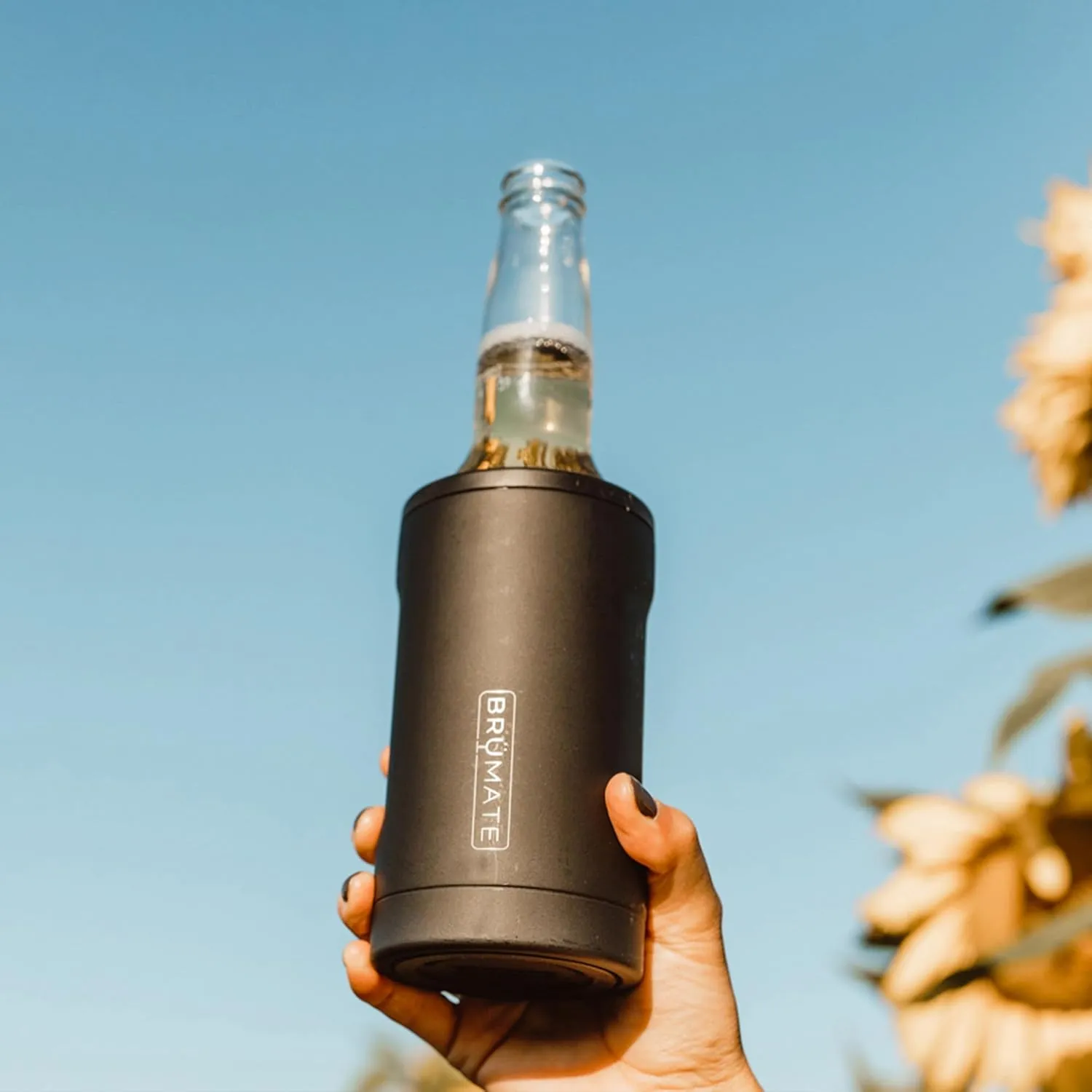 BrüMate Hopsulator Bott'l Insulated Bottle Cooler for Standard 12oz Glass Bottles | Glass Bottle Insulated Stainless Steel Drink Holder for Beer and Soda (Mermaid)
