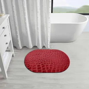 Brown Bathroom Rug Mat Non Slip Floor Mat Crocodile Skin Designer Themed Art Non-Slip Floor Rug Rubber Backed for Bathroom Kitchen Shower Sink Animal Print 19.7x31.5 Inches