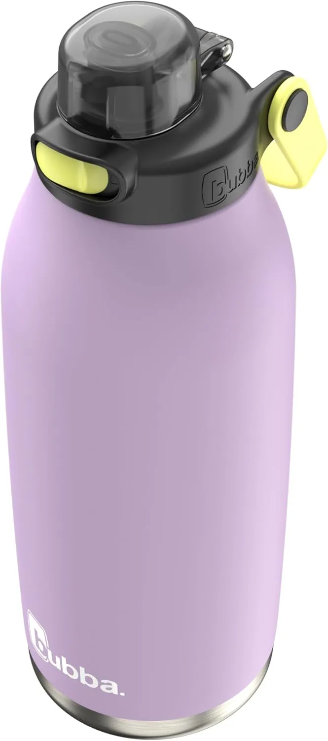 Bubba Radiant Stainless-Steel Pop-Up Straw, 40oz Water Bottle, Medium, Rubberized Lavender Frost