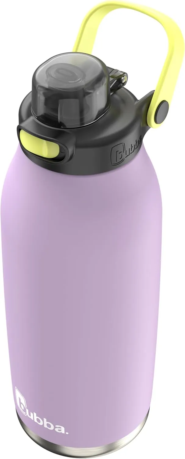 Bubba Radiant Stainless-Steel Pop-Up Straw, 40oz Water Bottle, Medium, Rubberized Lavender Frost