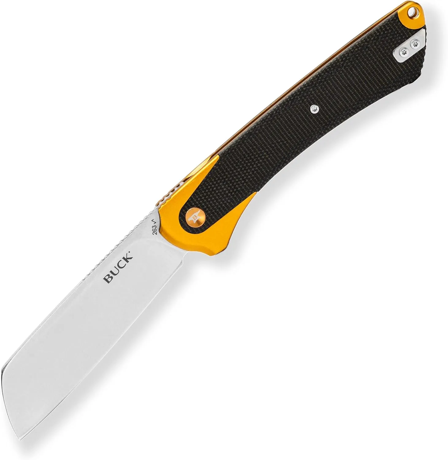 Buck Knives 263 Highline XL Folding Pocket Knife, 3.81" D2 Steel Blade, Micarta Handle with Pocket Clip