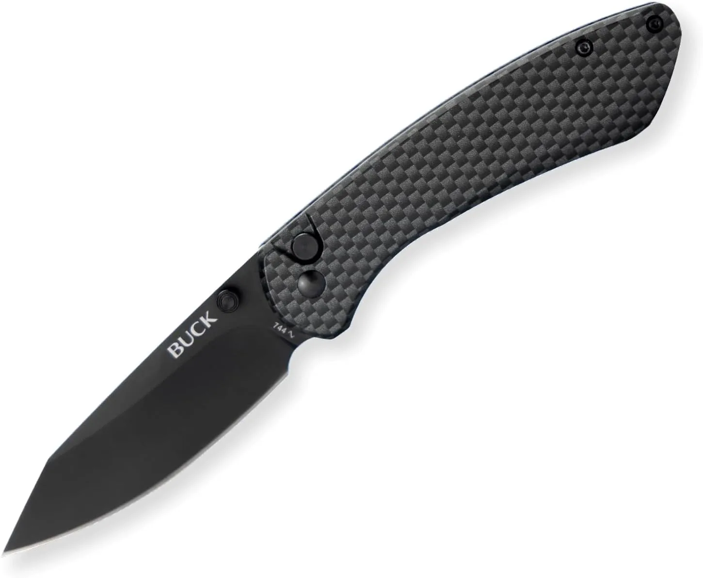 Buck Knives 744 Sovereign Button Lock Pocket Knife, Carbon Fiber
