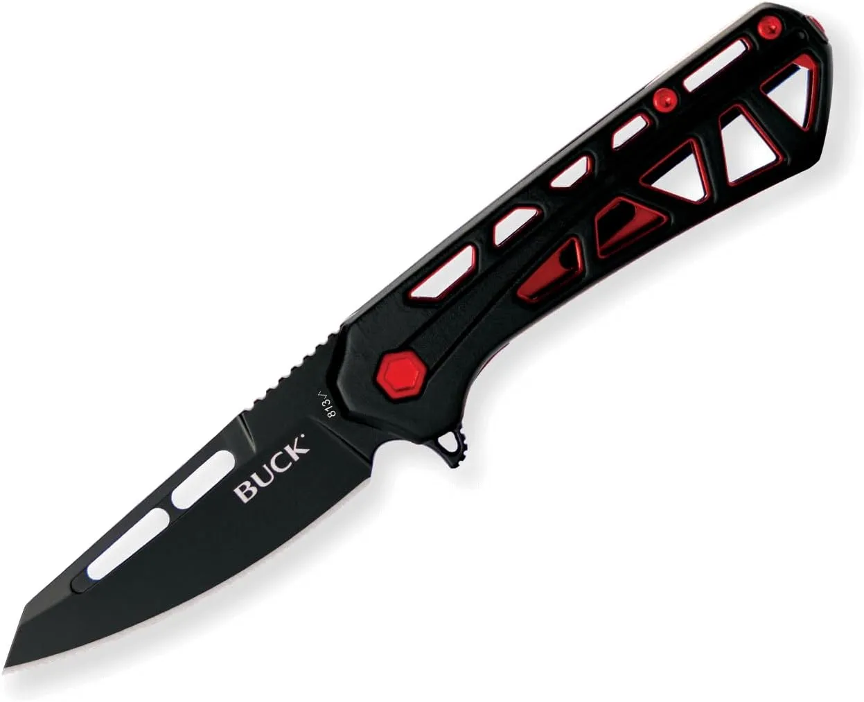 Buck Knives 813 Mini Trace Ops Pocket Knife, Black/Red