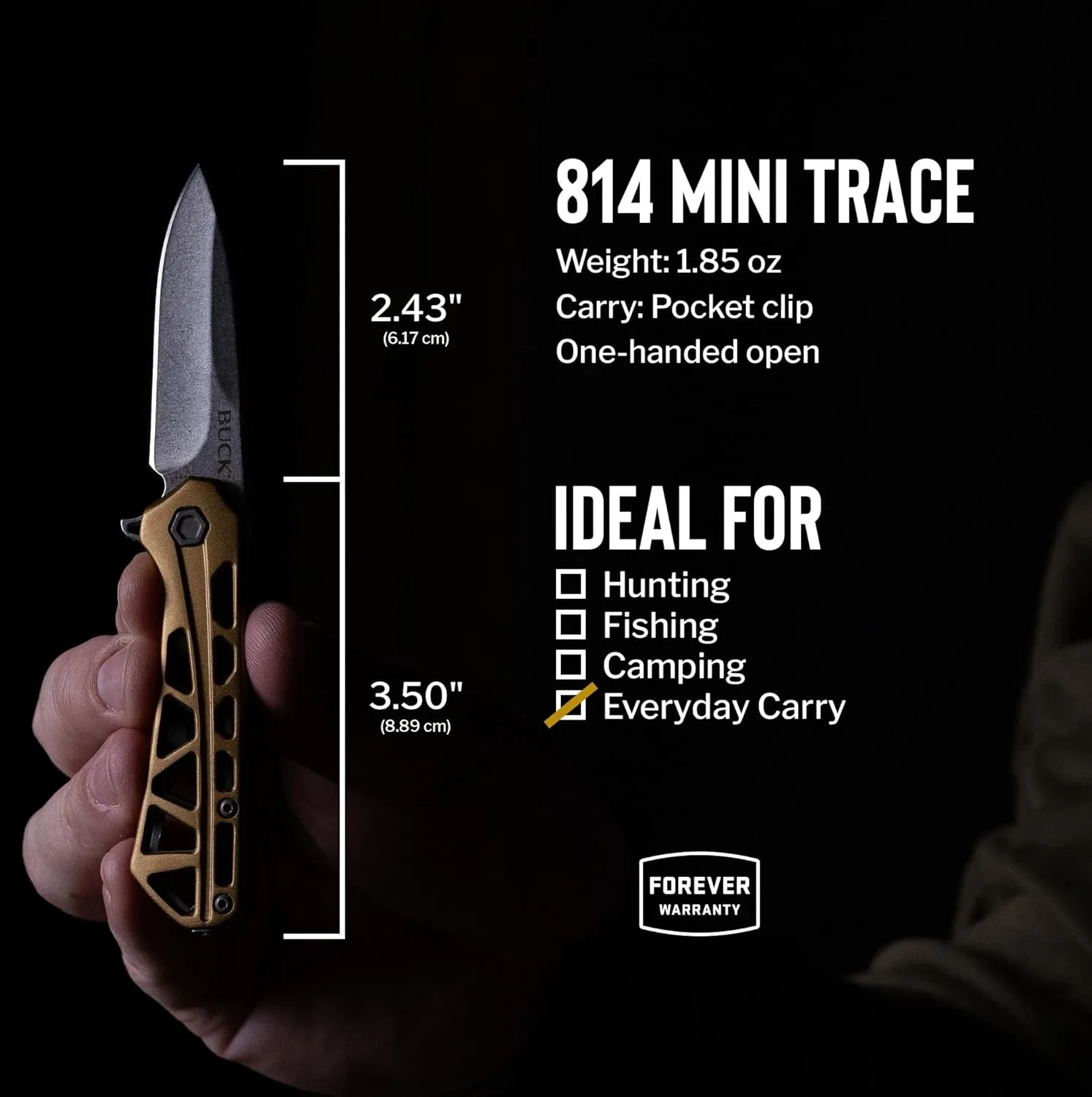 Buck Knives 814 Mini Trace Pocket Knife, Bronze