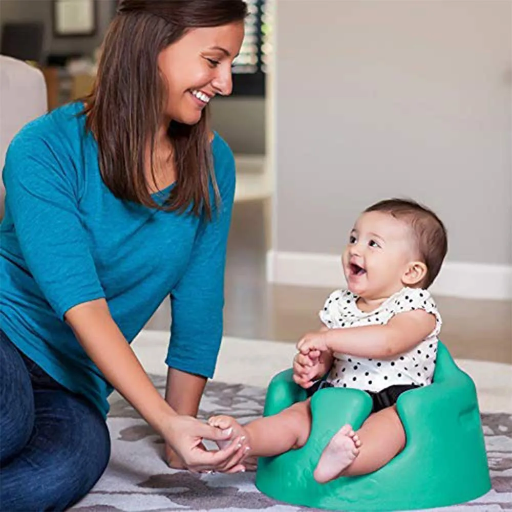 Bumbo B10055MPA3 Baby Infant Soft Foam Comfortable Wide Floor Seat with 3 Point Adjustable Harness and Play Top Tray Attachment, Aqua
