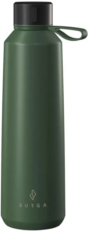 BURGA Insulated Stainless Steel Bottle (17oz) Keeps Hot or Cold, Anti-Slip, Leak-Proof Forest Green