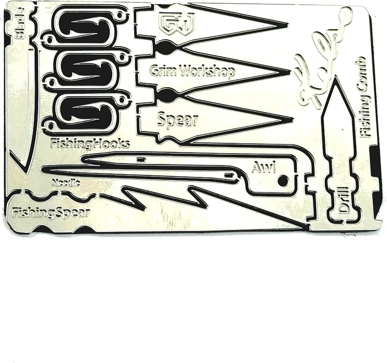 Bushcraft Kelso Signature Survival Card - Grim Workshop tool card - EDC Survival Kit