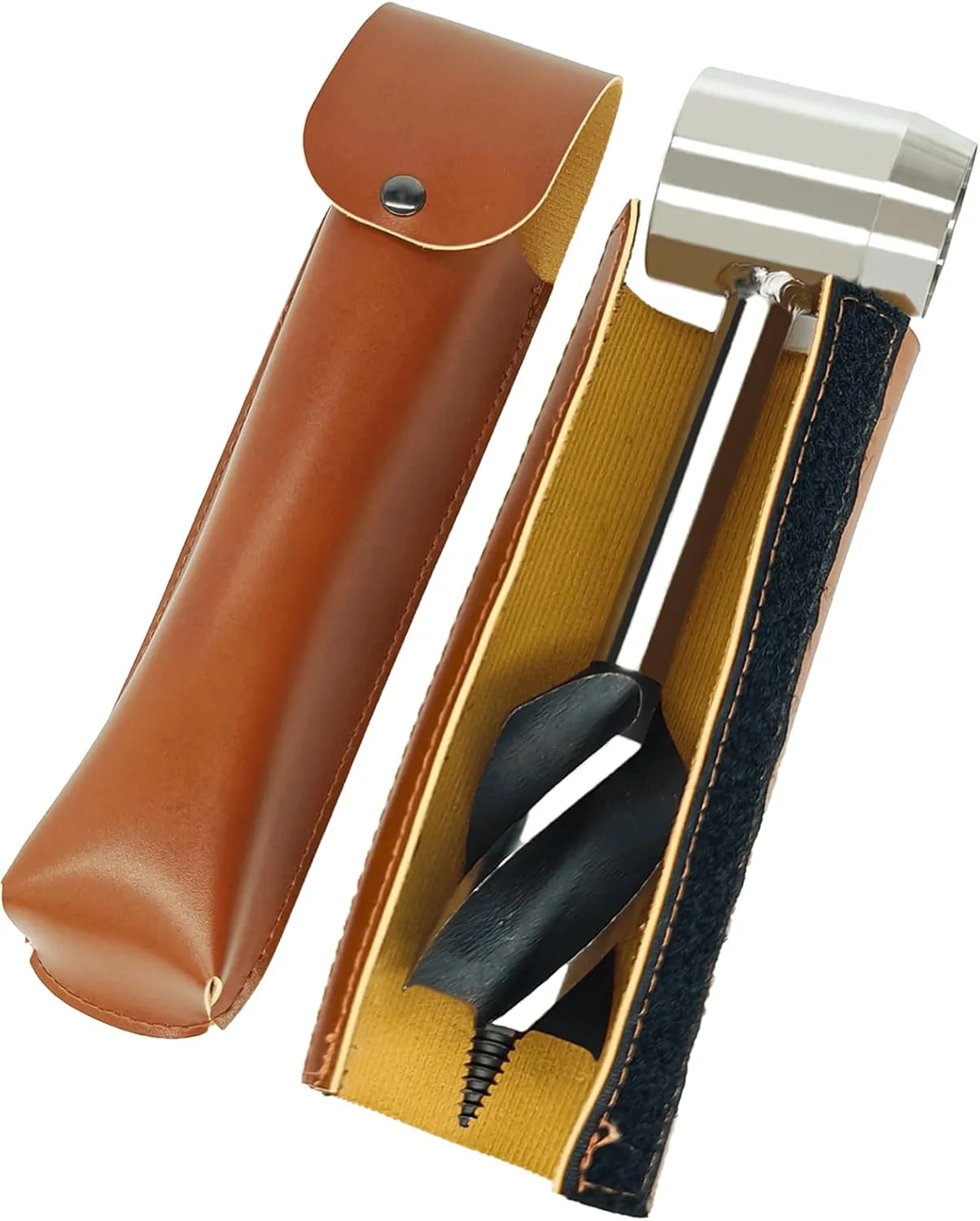 Bushcraft Tools 1.5" Scotch Eye Hand Auger for Manual Drilling & Wood Pegs, Heavy-Duty Survival Wrench Gear for Camping