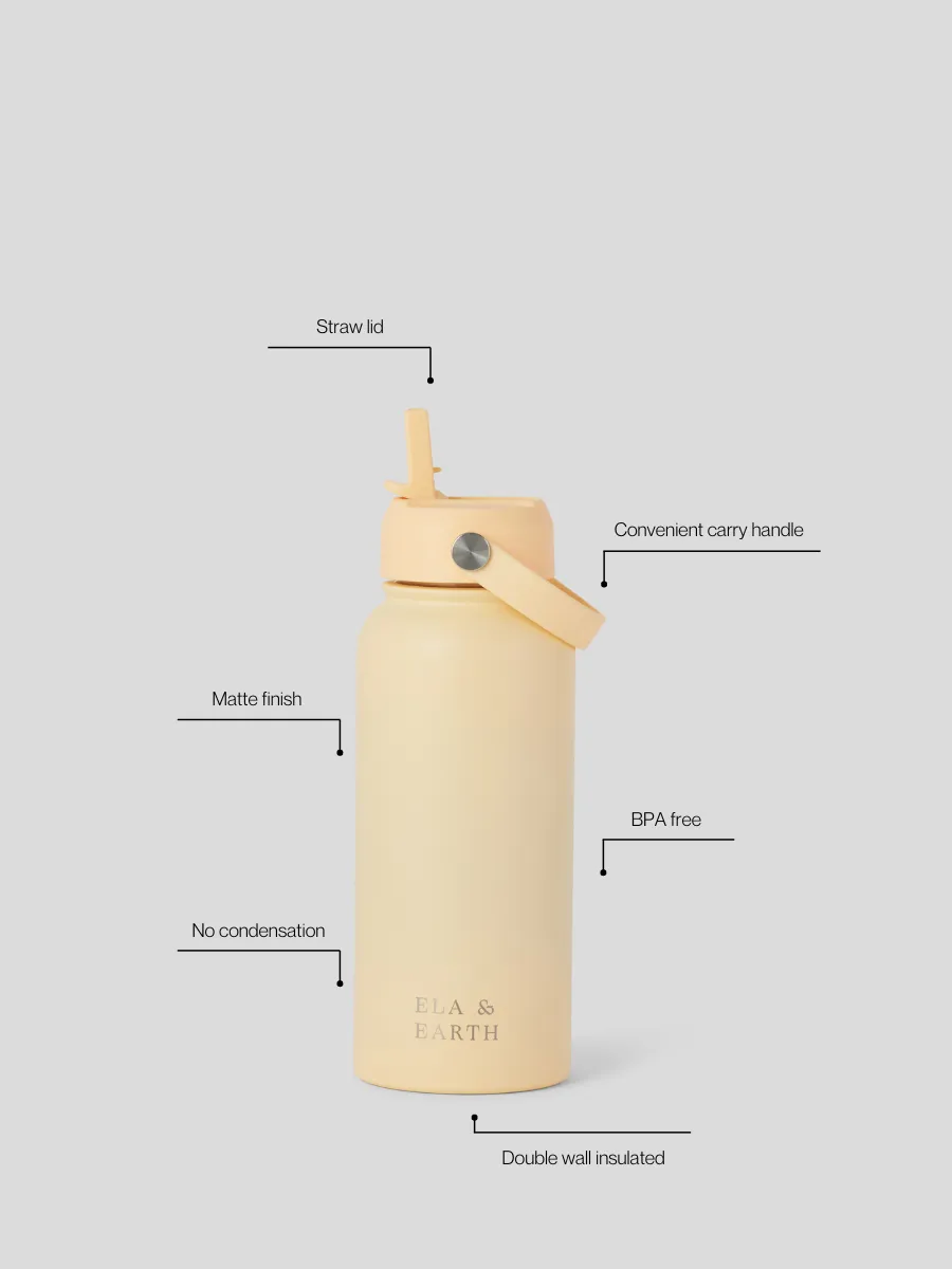 Butter Yellow - Insulated Water Bottle  (1000ml / 34oz)