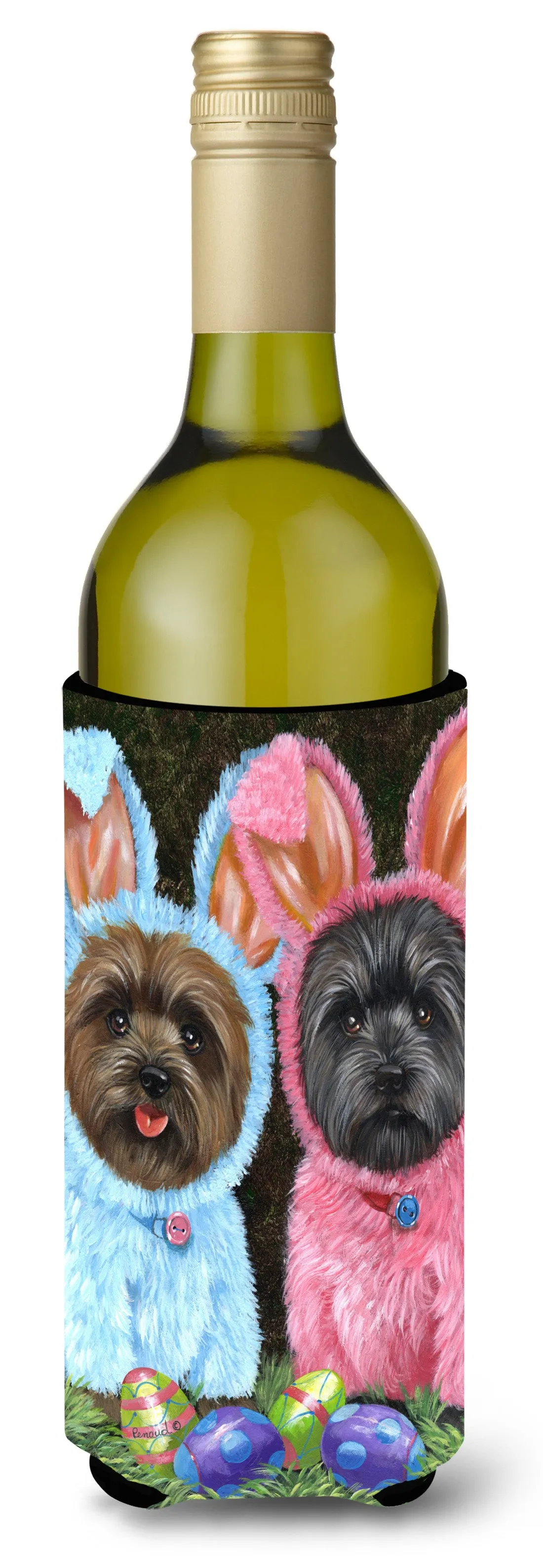 Cairn Terrier Easter Bunnies Wine Bottle Hugger PPP3046LITERK