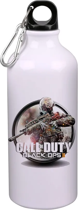Call of Duty Printed Sipper Water Bottle Sports Sleek Insulated For Gym, School, Sports, Hikers, Beach Goers, Picnics, Camping, 600 ML, White, Height : 9 Inch, Dia. 2.5 Inch