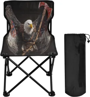 Camping Folding Chair Eagle Vulture Axe USA Portable for Camping Fishing Picnic Barbecue Queue Travel