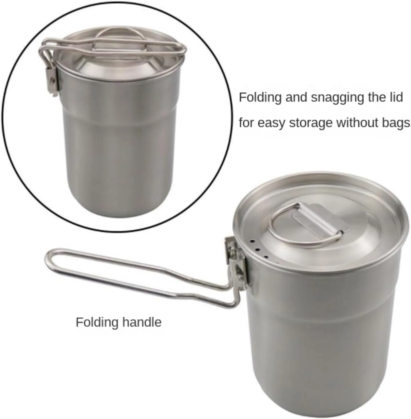 Camping Kitchen Utensil Outdoor Picnic Stubborn Stainless Steel Can Fold The Cooking Utensils Camping Cooking Pot for Outdoor Cooking