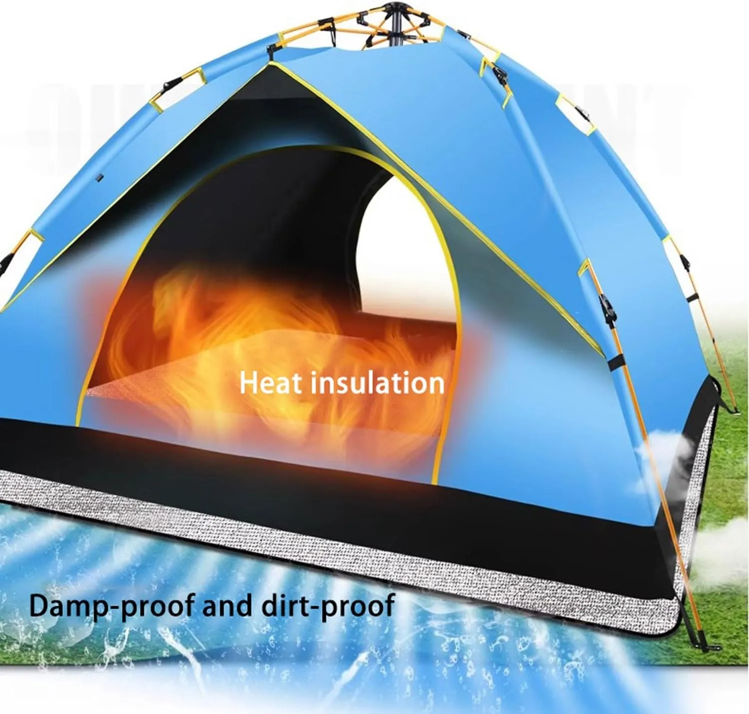 Camping Mat Foam Pad - Insulating Foil Blanket, Waterproof Moisture-Proof, Thermal Mattress for Tent, 4mm Thick, Foldable and Heat Reflecting, Ideal for Camping and Outdoor Use