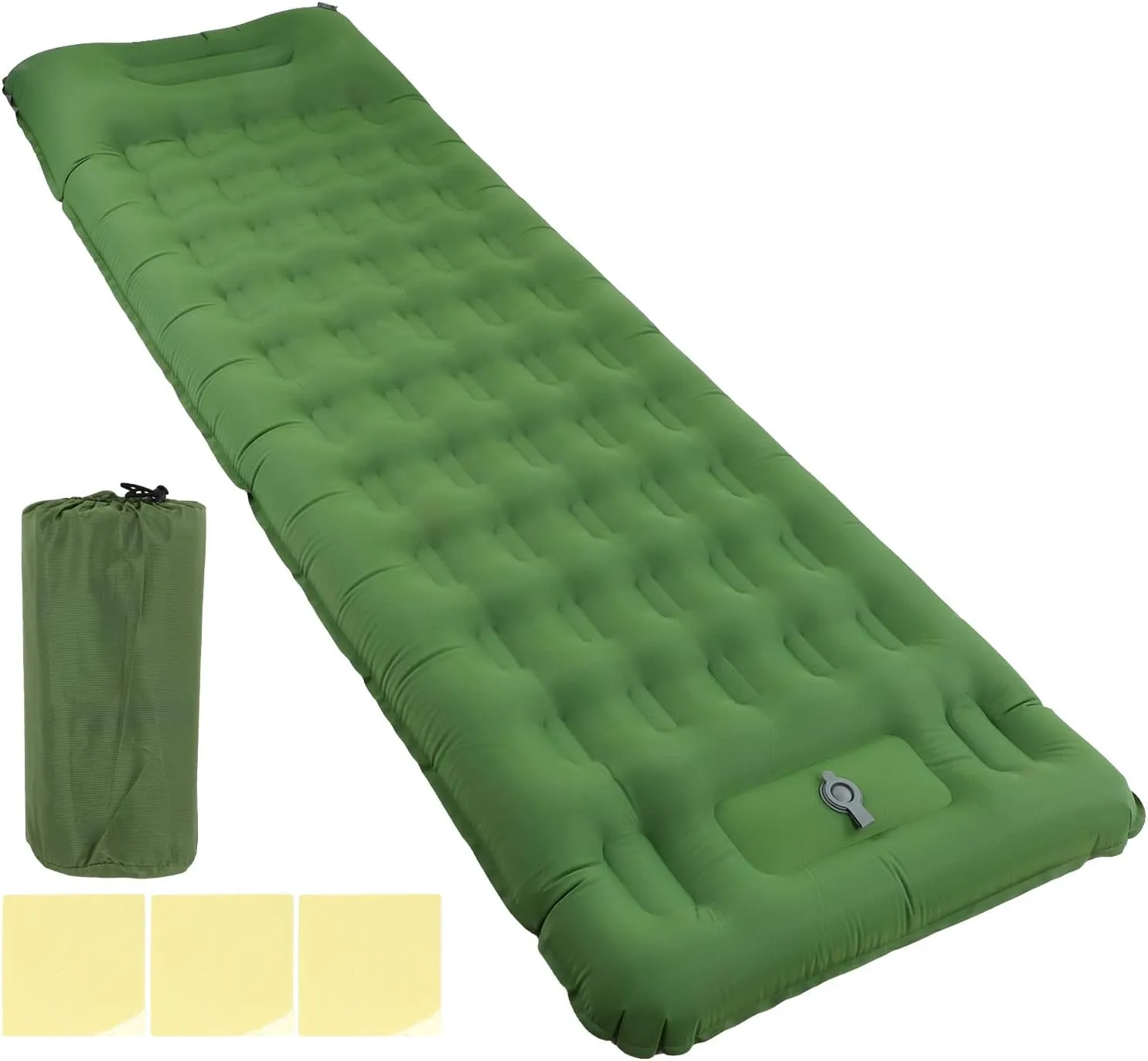 Camping Sleeping Pad, Ultralight Camping Mat with Pillow, Built in Foot Pump Inflatable Sleeping Pads, Durable Waterproof Camping Mattress, for Camping Hiking Traveling Tent
