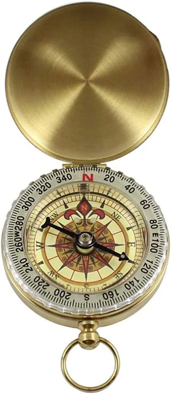Camping Survival Compass Metal Pocket Compass Kids Compass for Hiking Camping Hunting Outdoor Navigation Tool