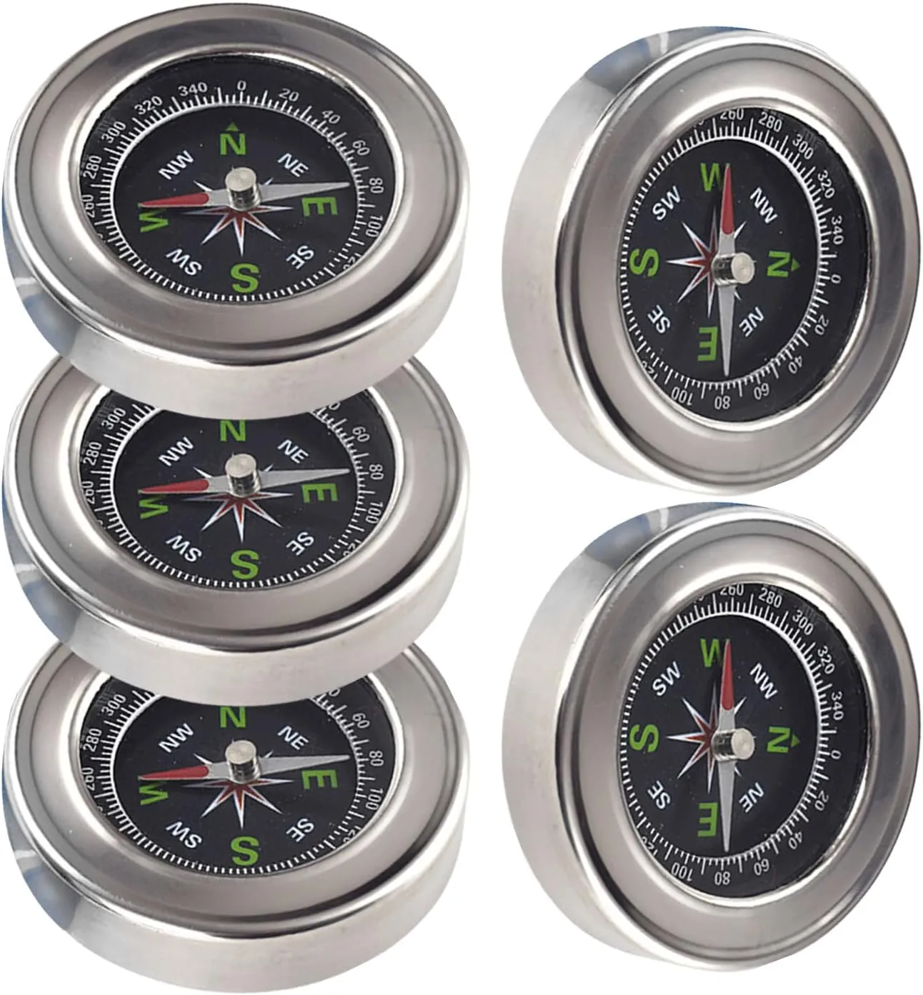 Camping Survival Compasses Stainless Steel Pocket Compasses Kids Compasses for Hiking Hunting Outdoor Navigation Tool