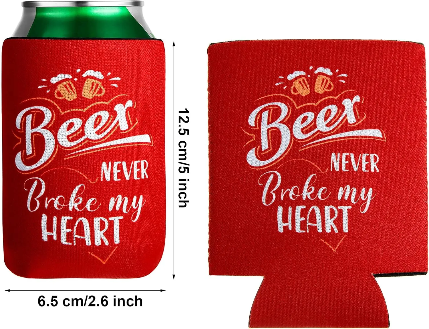 Can Cooler Sleeve for Beer Funny Quotes Insulated Neoprene Drink Cooler Sleeves Collapsible Drink Holder for Beverages Wine Cans Bottles BBQs Party Favors(40 Pcs,4.9 x 3.7 Inch)