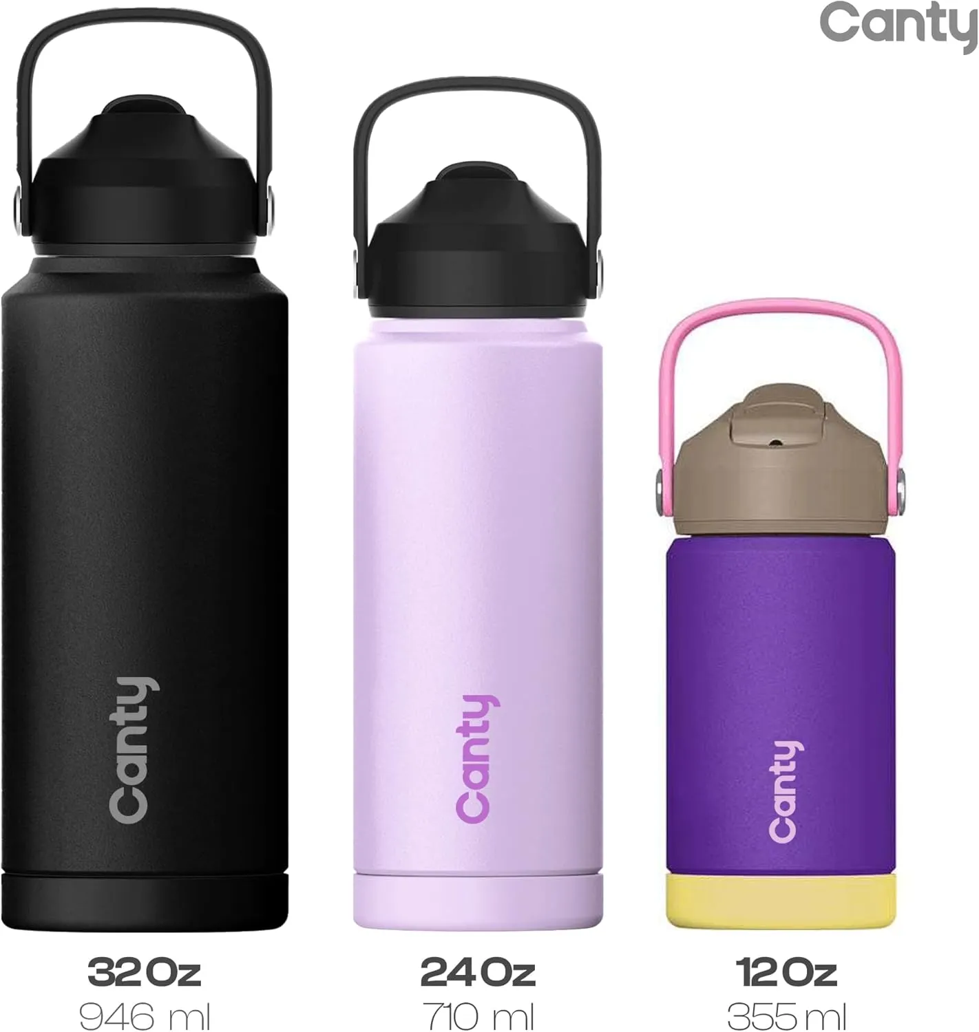 Canty Kids Stainless Steel Water Bottle with Straw, Anti-Slip Base and Giftable Full Colored Box, Great for Travel (Saffron Yellow, 12 Oz)