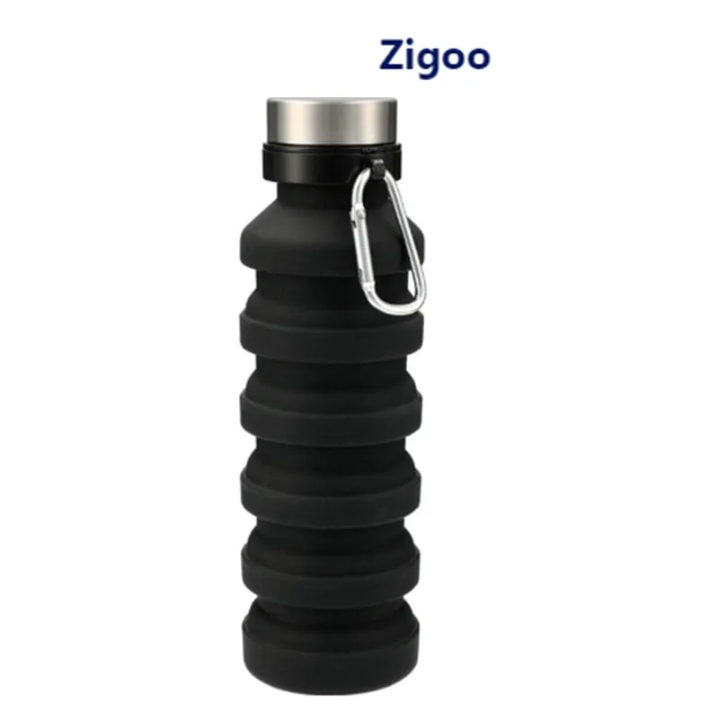 CAPELLA Zigoo Silicone Collapsible Bottle 18oz - BLACK