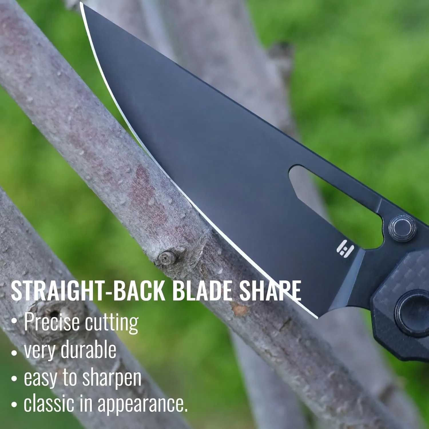Carbon Fiber Pocket Knife 3.6" with reverse flick14C28N Steel Blade, EDC Folding Knife, Crossbar Axis Lock, Hunting Folder with Deep Carry Pocket Clip for Camping Survival Hiking Outdoor gift