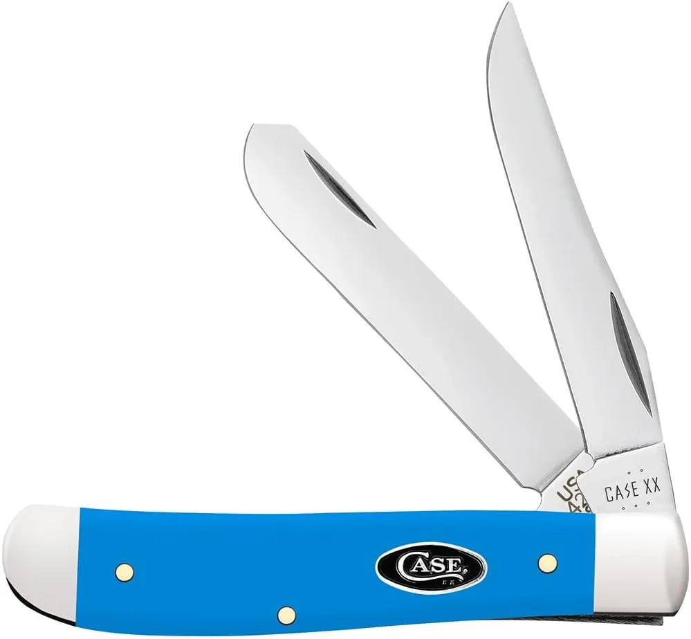 Case XX Pocket Knife MINI TRAPPER - SMOOTH LIGHT BLUE SYNTHETIC Item #68901-4207 SS - Length Closed: 3 1/2Inches