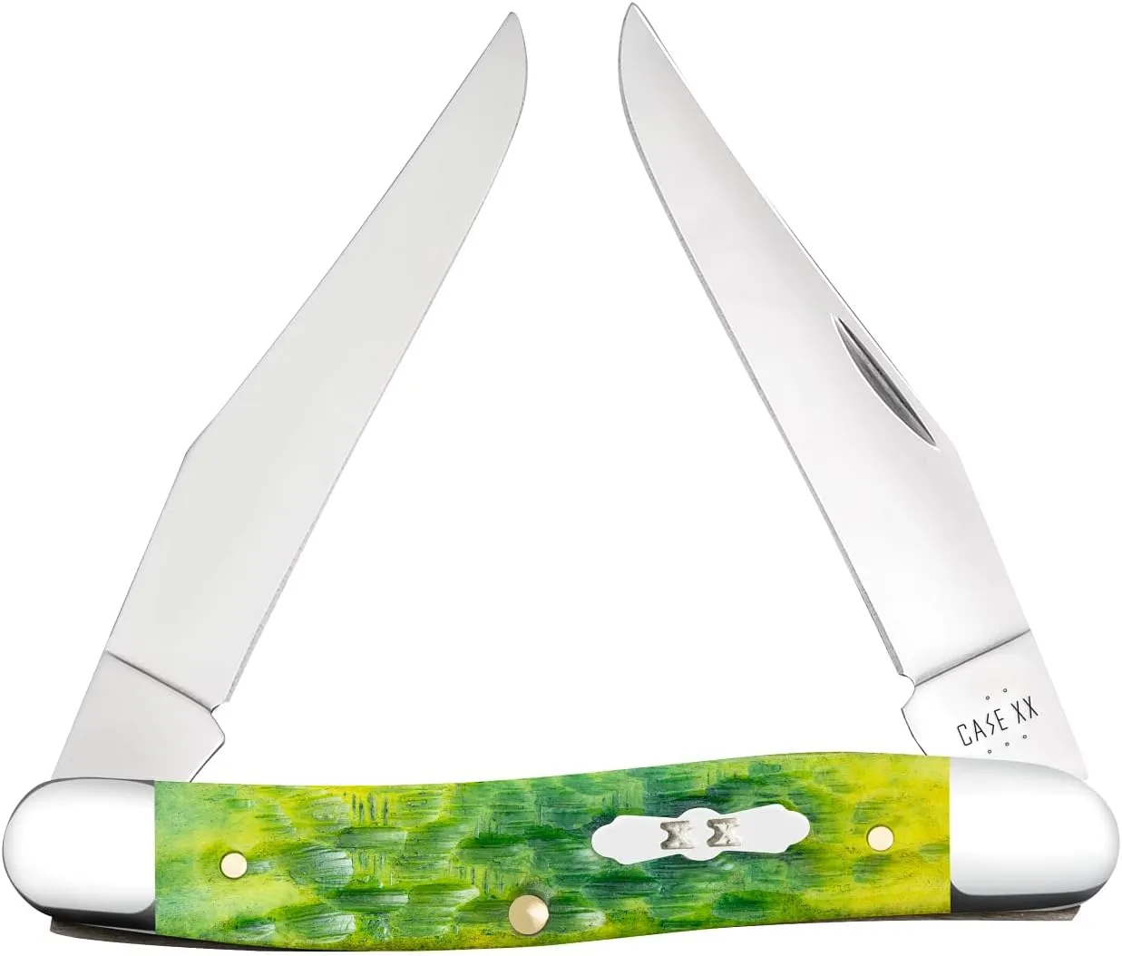 Case XX Pocket Knife MUSKRAT - GREEN APPLE BONE PEACH SEED JIG Item #27866 - MUSKRAT SS - Length Closed: 3 7/8Inches