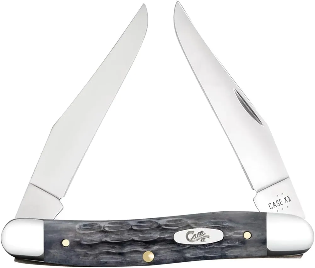 Case XX Pocket Knife MUSKRAT - POCKET WORN GRAY BONE CRANDALL JIG Item #58418 - MUSKRAT CS - Length Closed: 3 7/8Inches