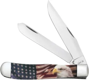 Case XX Pocket Knife PATRIOTIC COLOR INFUSION SYNTHETIC TRAPPER Item #10647-4254 SS - Length Closed: 4 1/8Inches