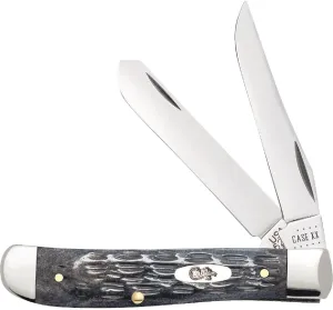 Case xx Pocket Worn Crandall Jigged Gray Bone Mini Trapper CV Steel Pocket Knife Knives, 58414