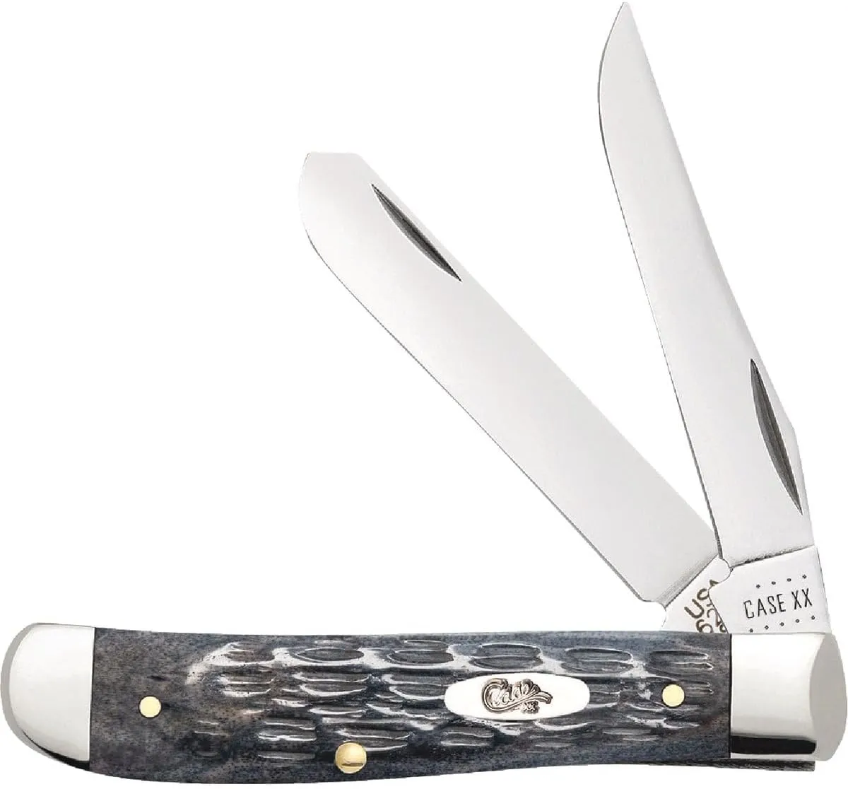 Case xx Pocket Worn Crandall Jigged Gray Bone Mini Trapper CV Steel Pocket Knife Knives, 58414