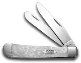 Case XX Trapper - Custom White Pearl Corelon Pocket Knife Knives