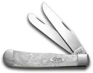 Case XX Trapper - Custom White Pearl Corelon Pocket Knife Knives