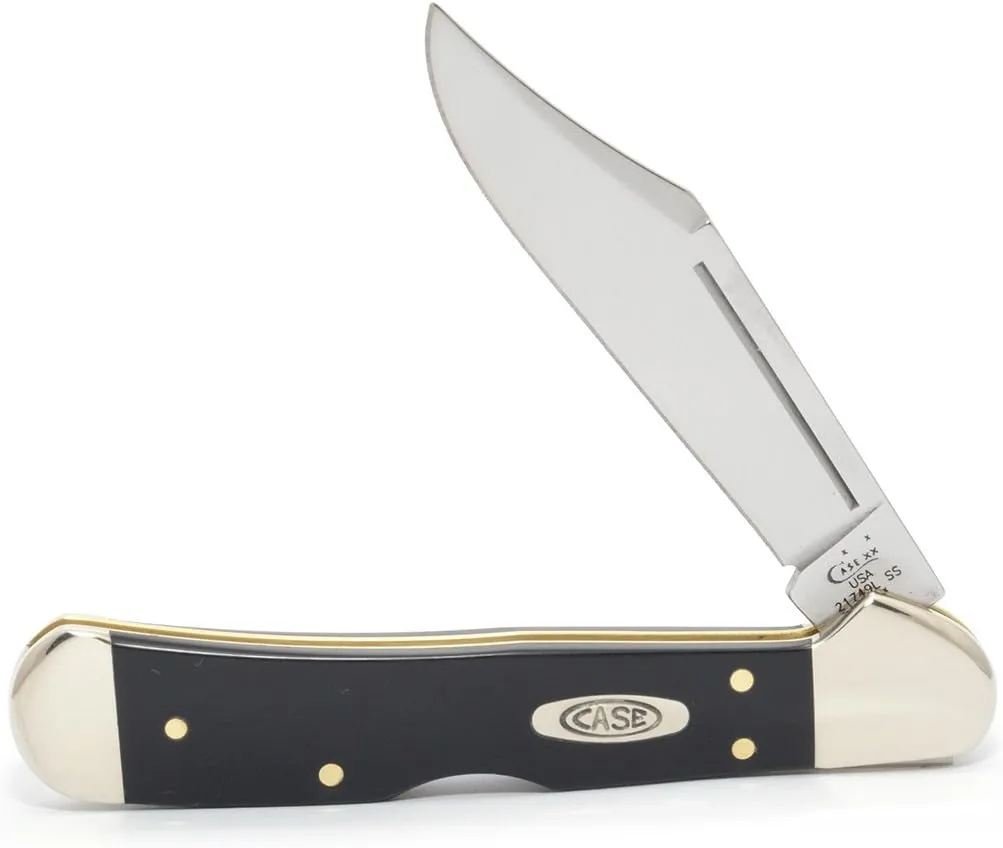 CASE XX WR Pocket Knife Black Synthetic Mini Copperlock Item #22418 - (21749L SS) - Length Closed: 3 5/8 Inches
