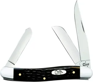 Case XX WR Pocket Knife Jigged Black Synthetic Medium Stockman #22861 (2318 SS) 3 5/8 inches Closed