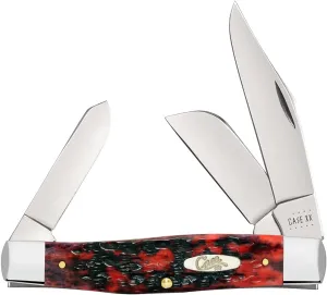 Case XX WR Pocket Knife Large Stockman Crimson Jig Bone Item #22825 (6375 SS) 4 1/4" Inches Closed