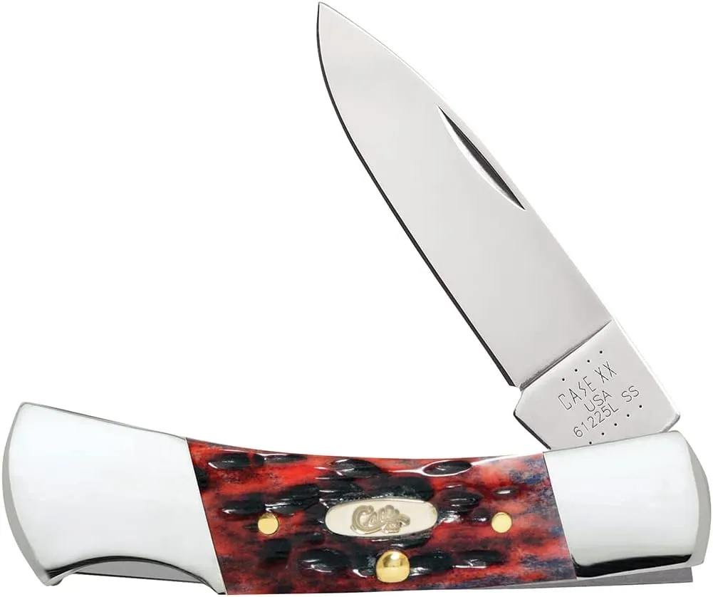 Case XX WR Pocket Knife Lockback Crimson Jig Bone Item #22823 (61225L SS) 3 5/8" Inches Closed