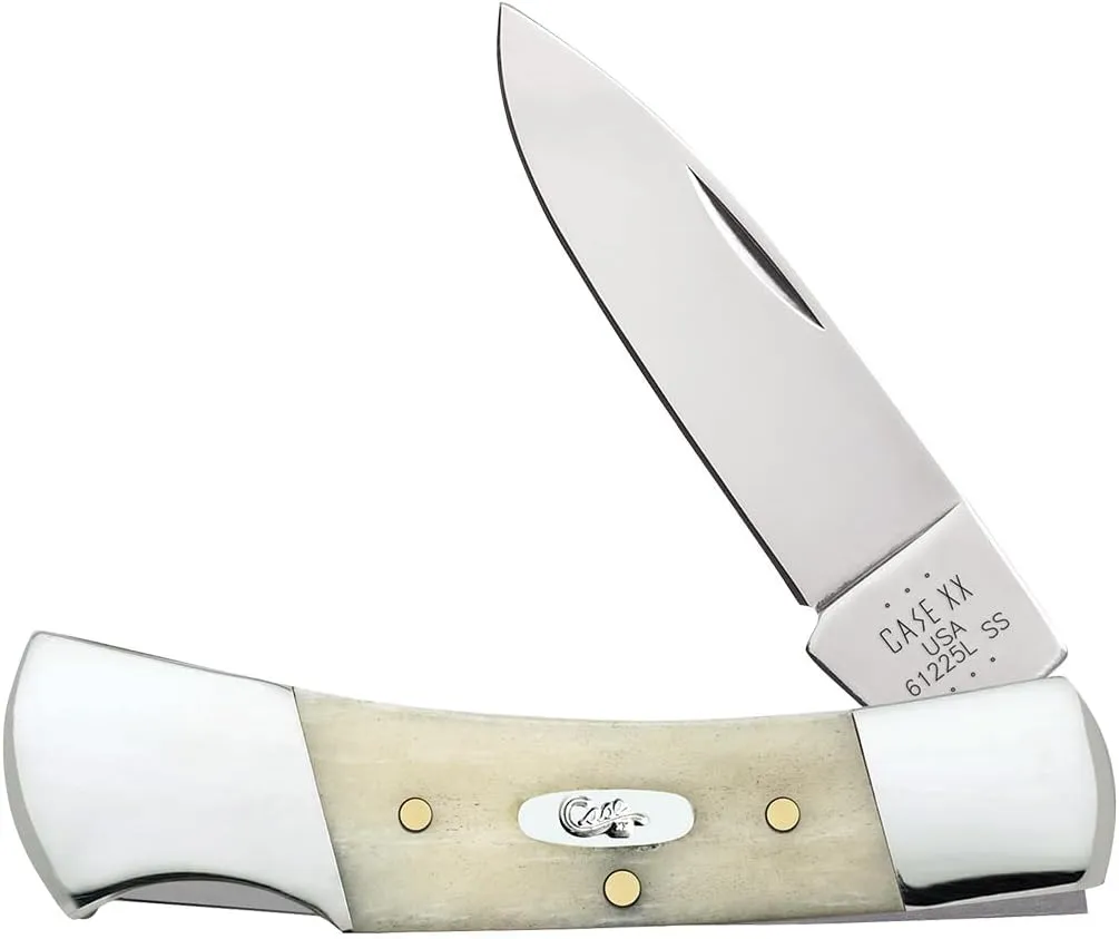 Case XX WR Pocket Knife Lockback Natural Smooth Bone Item #26198 (61225L SS) 3 5/8" Inches Closed