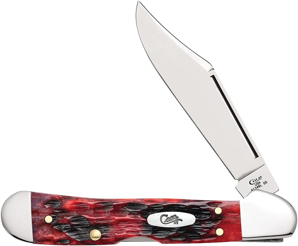 Case XX WR Pocket Knife Mini Copperlock Crimson Bone W/Shield Item #27385 (61749L SS) 3 5/8 inches Closed