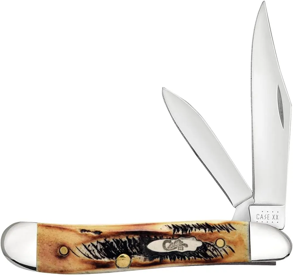 Case XX WR Pocket Knife Peanut 6.5 Bonestag Item #22303 (6.5220 SS) 2 7/8 inches Closed, Made In USA