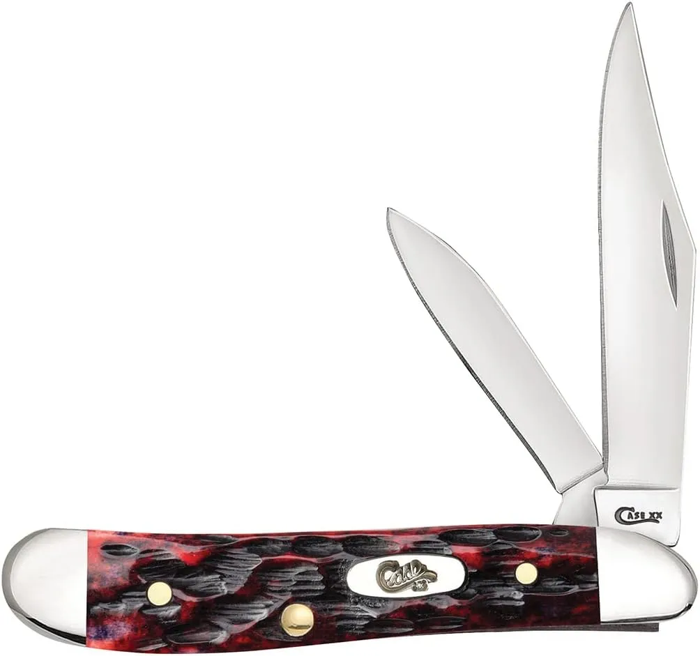 Case XX WR Pocket Knife Peanut Crimson Bone Item #27384 - (6220 SS) - Length Closed: 2 7/8 Inches