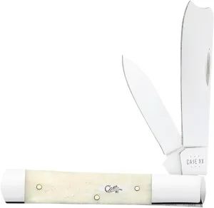 Case XX WR POCKET KNIFE, RAZOR SMOOTH NATURAL BONE - OVAL SHIELD, 3 7/8 INCHES CLOSED, ITEM #22698