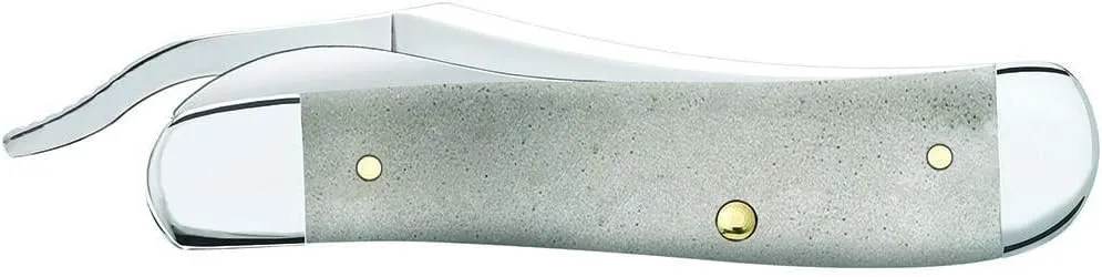 Case XX WR Pocket Knife RussLock Natural Smooth Bone W/Cross Shield Item #22588 (61953L SS) 4 1/4 inches Closed