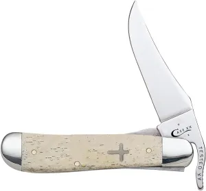 Case XX WR Pocket Knife RussLock Natural Smooth Bone W/Cross Shield Item #22588 (61953L SS) 4 1/4 inches Closed