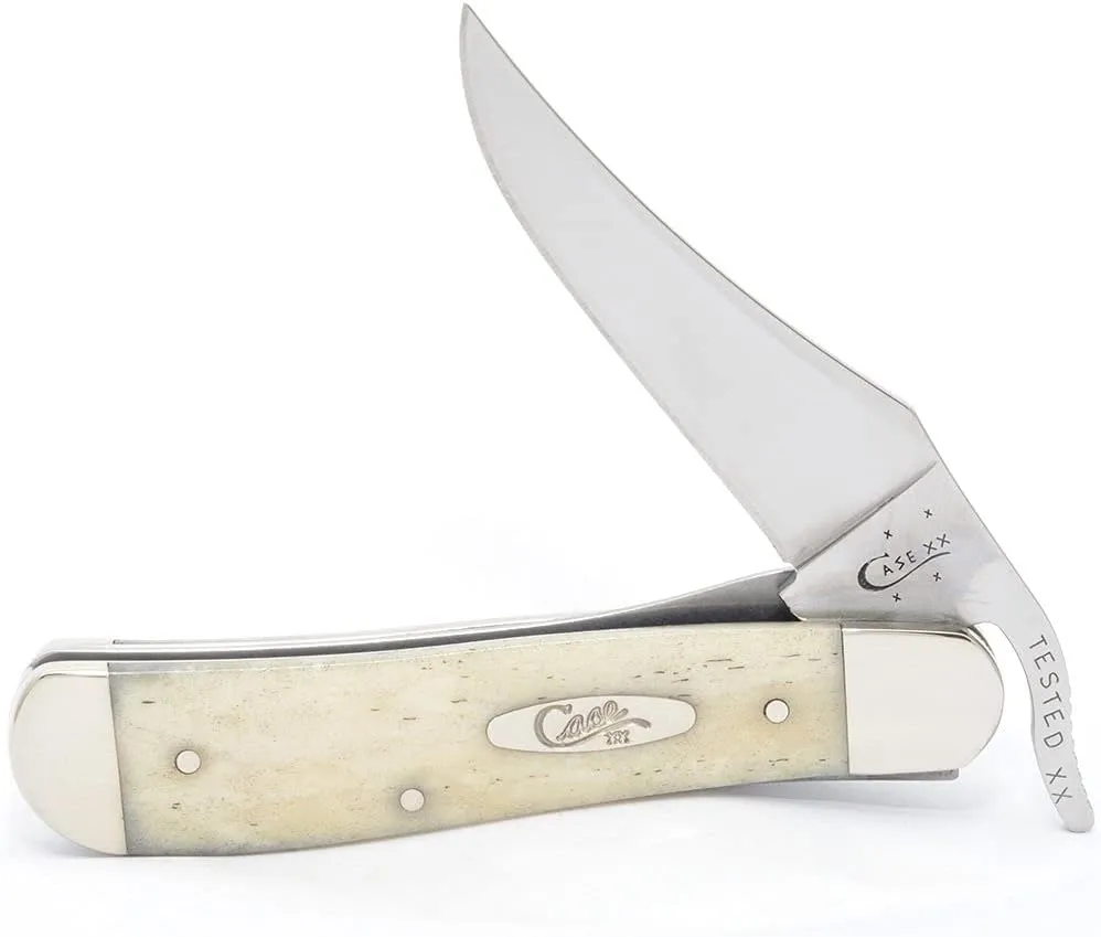 Case XX WR Pocket Knife RussLock Natural Smooth Bone W/Shield Item #22432 (61953L SS) 4 1/4 inches Closed