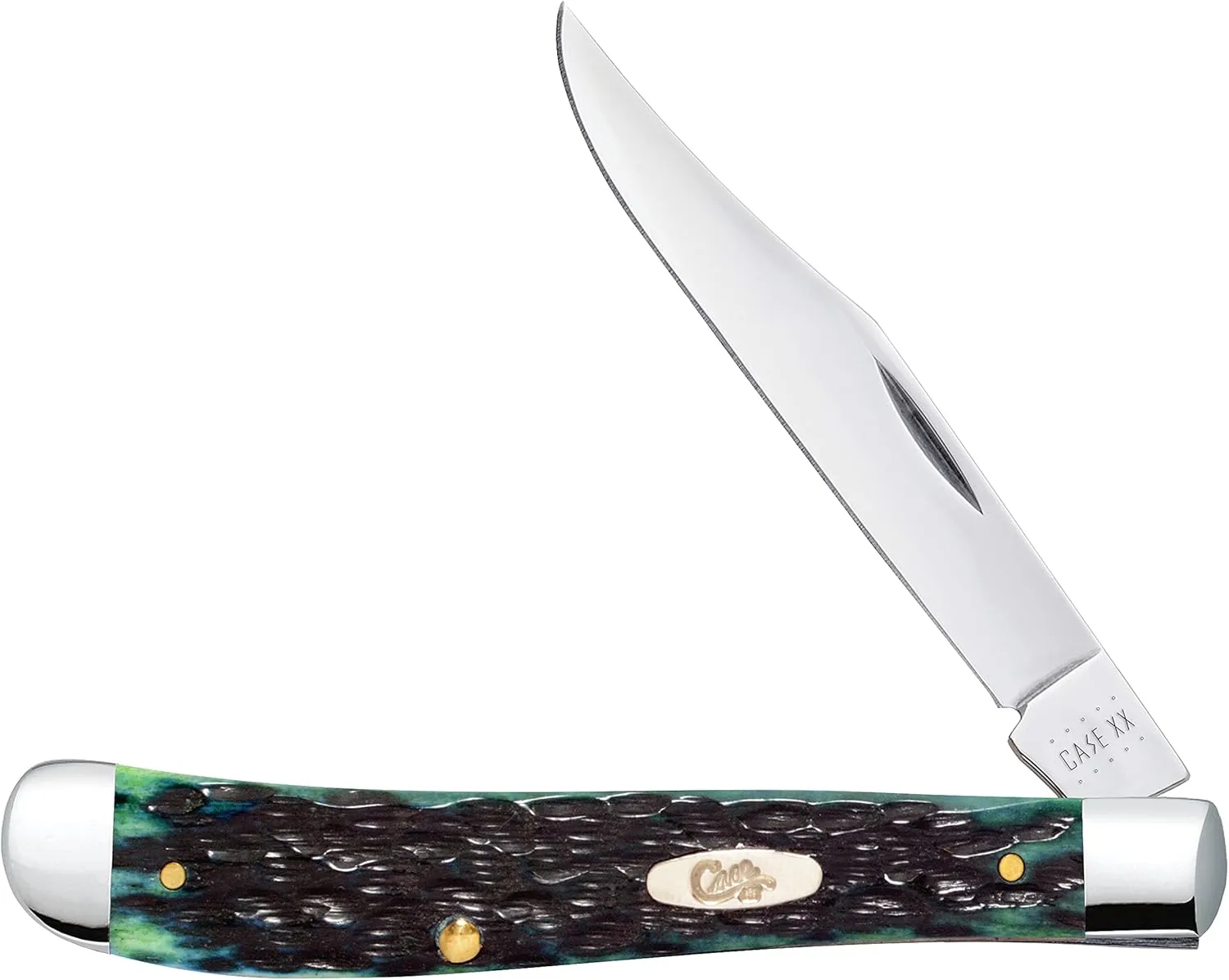 Case XX WR Pocket Knife Slimline Trapper Kentucky Bluegrass Jig Bone Item #22768 - (61048 SS) - Length Closed: 4 1/8 Inches