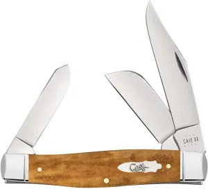 Case XX WR POCKET KNIFE SMOOTH ANTIQUE BONE LARGE STOCKMAN, ITEM 58204, LENGTH CLOSED 4 1/4 INCH (6375 SS)